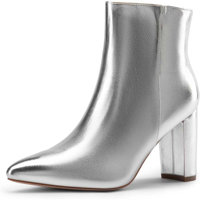 Pointed Toe Block Boots