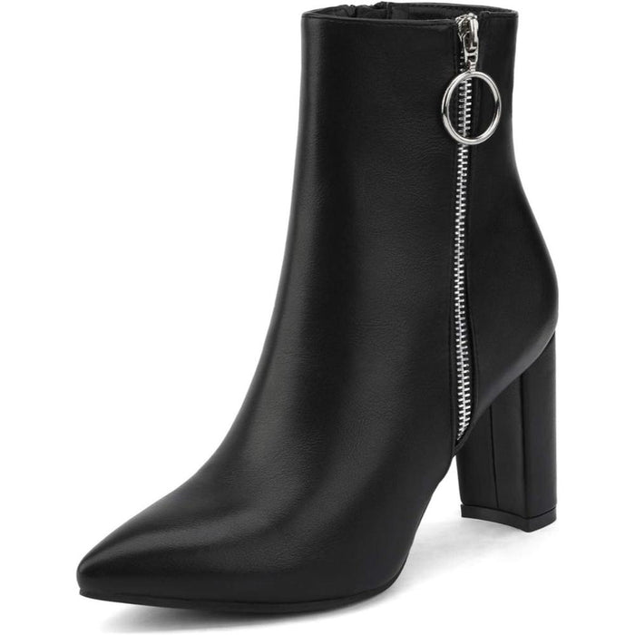 Pointed Side Zipper Boots