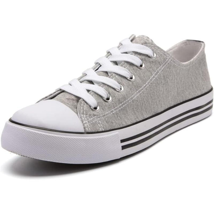 Sleek Canvas Lace Up Sneakers