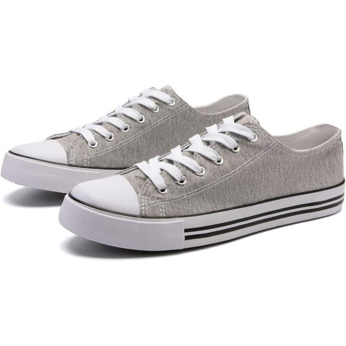 Sleek Canvas Lace Up Sneakers