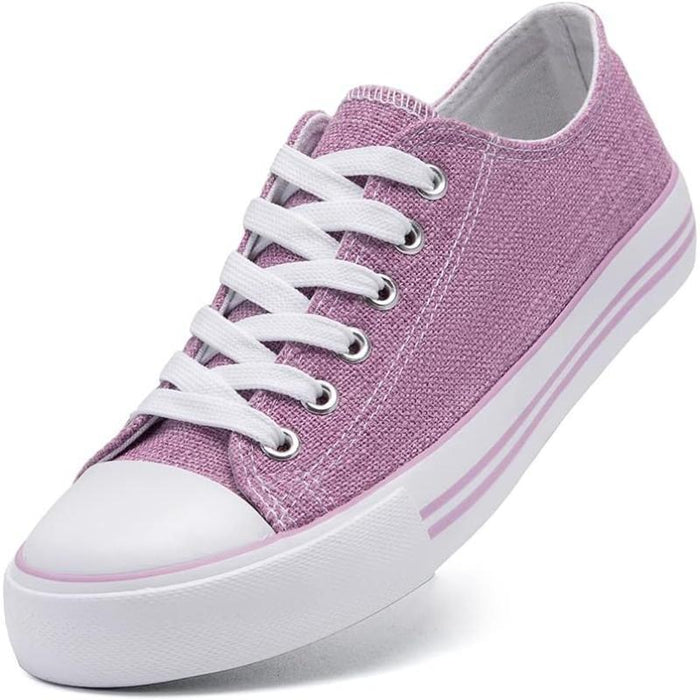 Sleek Canvas Lace Up Sneakers