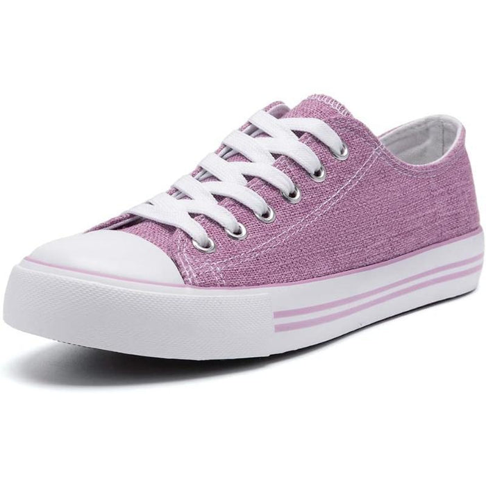 Sleek Canvas Lace Up Sneakers