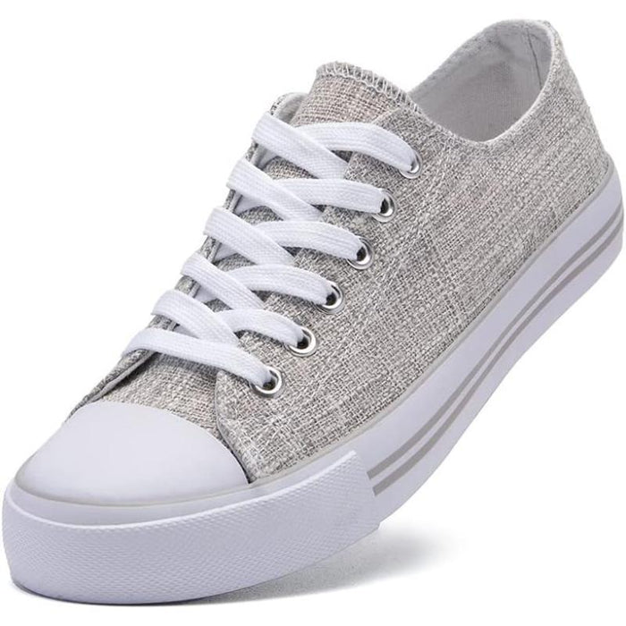 Sleek Canvas Lace Up Sneakers