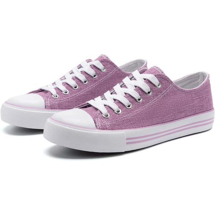 Sleek Canvas Lace Up Sneakers