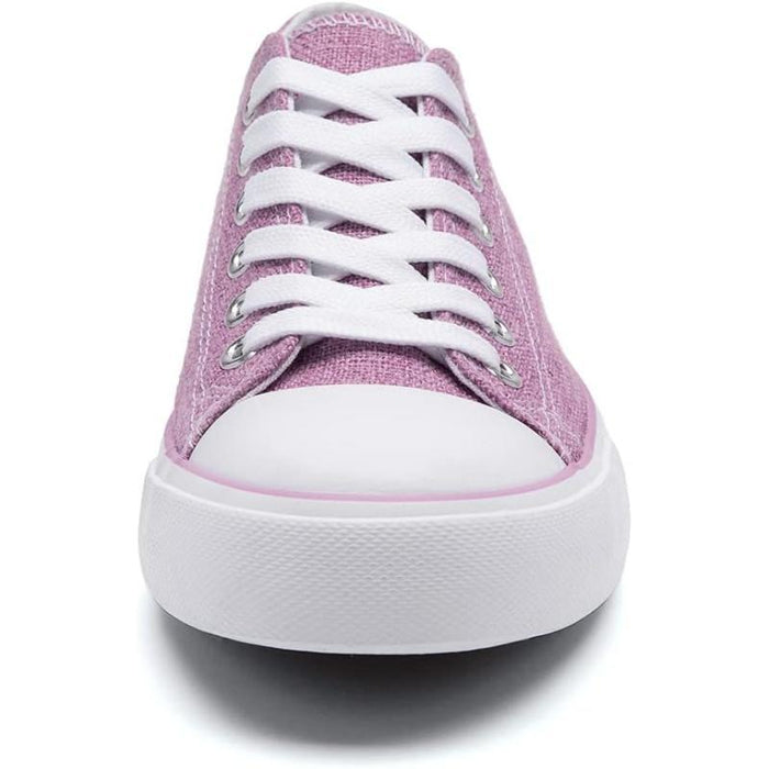 Sleek Canvas Lace Up Sneakers