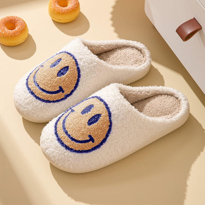 Smile Plush Cozy Slip On Slippers