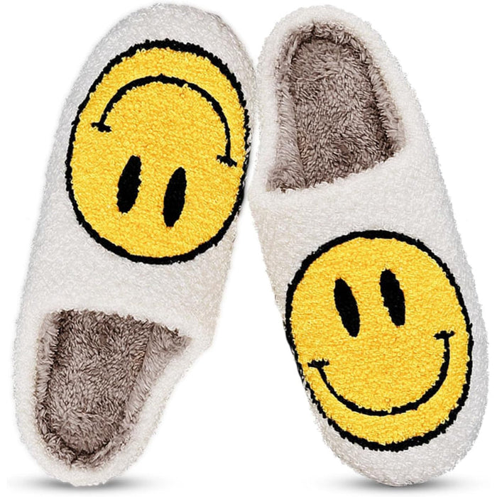 Smile Plush Cozy Slip On Slippers