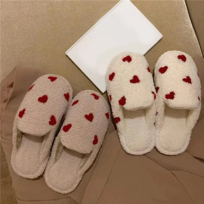 The Kristy Heart-Shape Suede Slides