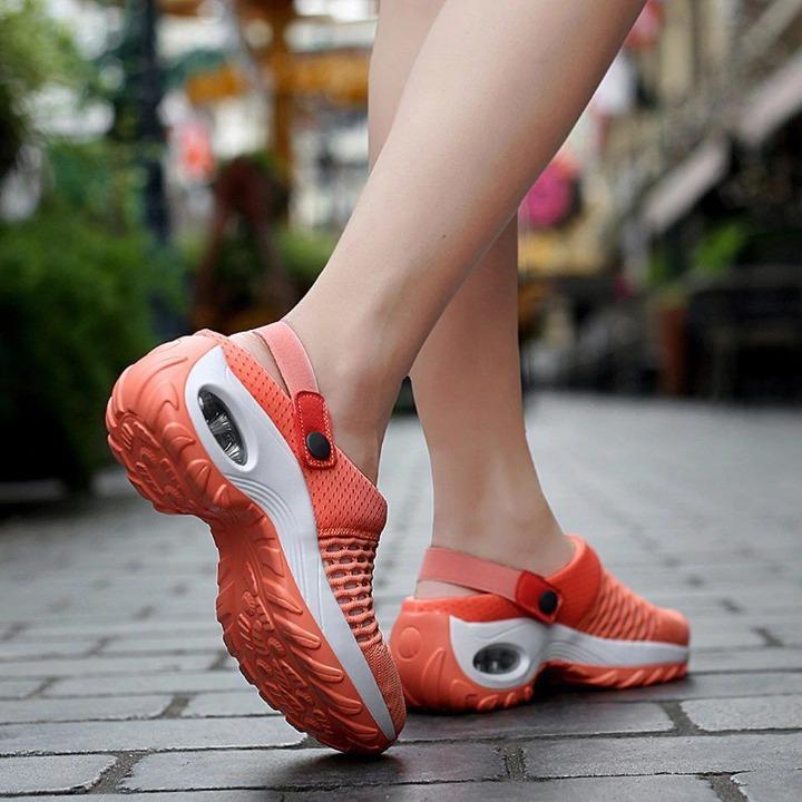 Orange Women Walking Sandals.