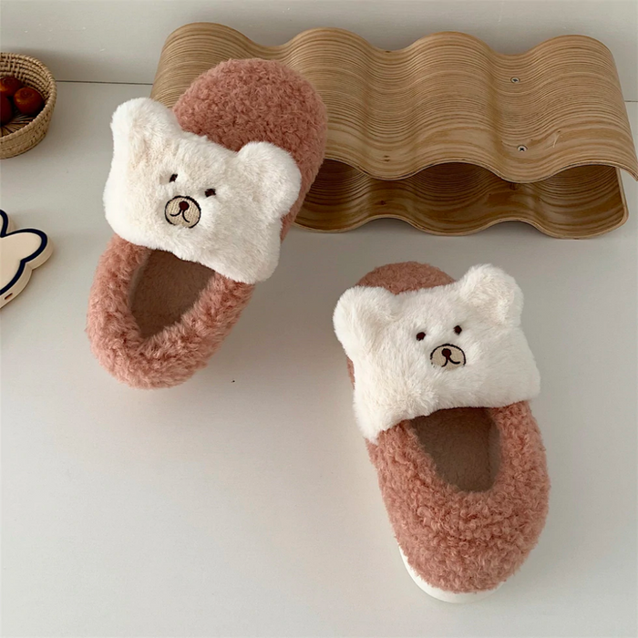 Patrice Cute Bear Fluffy Slippers