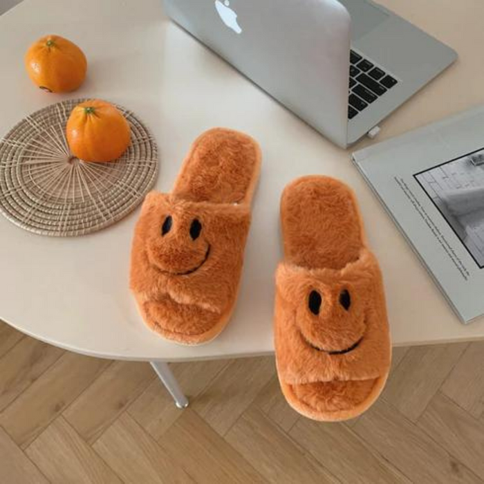 The Iris Soft Fluffy Smiley Face Slides