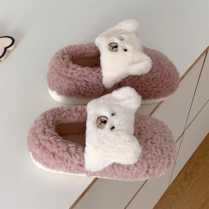 Patrice Cute Bear Fluffy Slippers