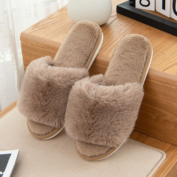 The Furry Single-Strap Winter Slides