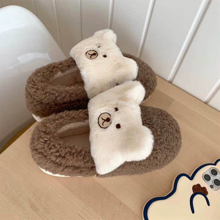 Patrice Cute Bear Fluffy Slippers