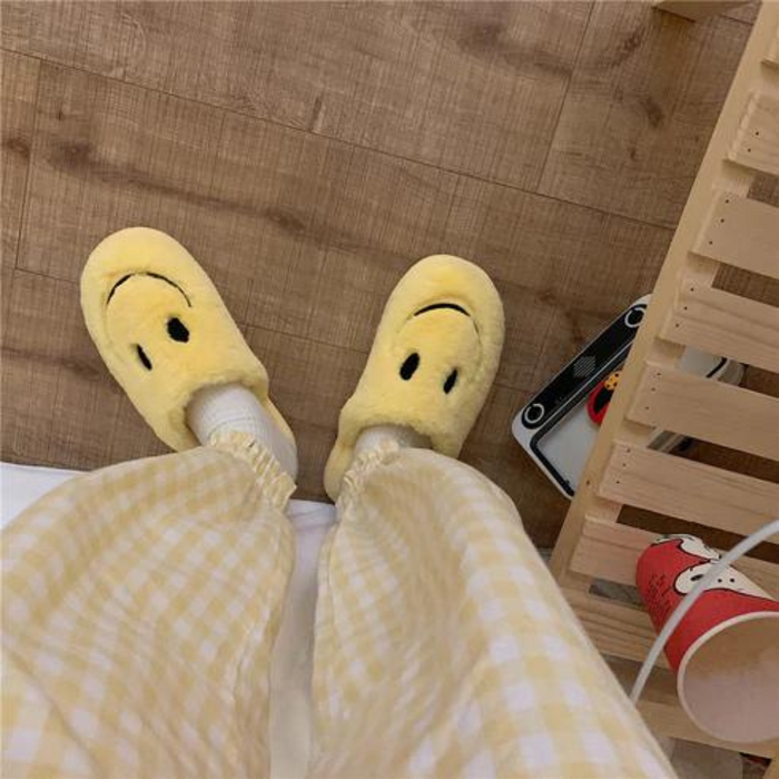 The Iris Soft Fluffy Smiley Face Slides