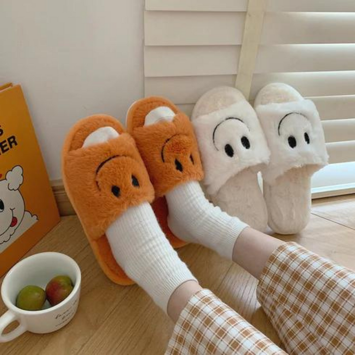 The Iris Soft Fluffy Smiley Face Slides