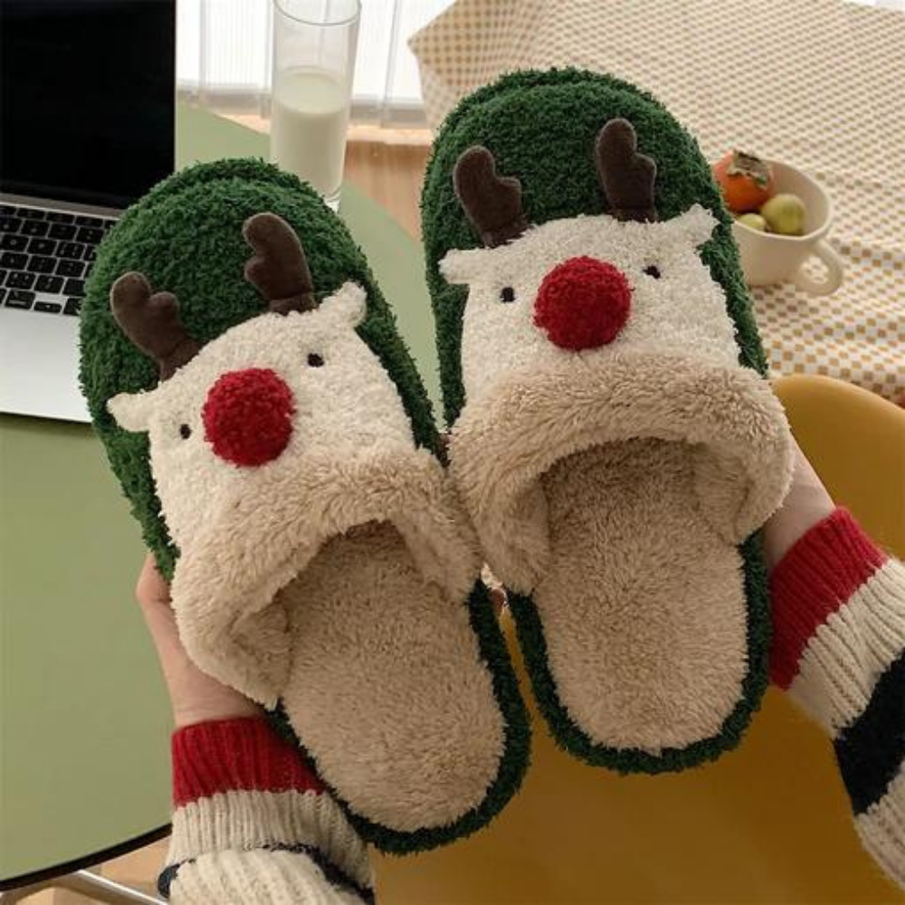 The Delia Christmas Reindeer Slides – In Style Sandals