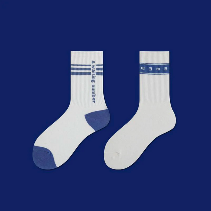 Carey Elegant Blue White Socks