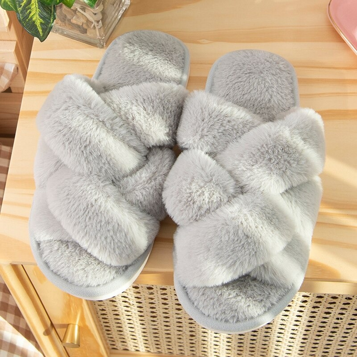 The Furry Single-Strap Winter Slides