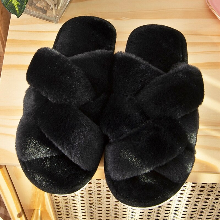 The Furry Single-Strap Winter Slides