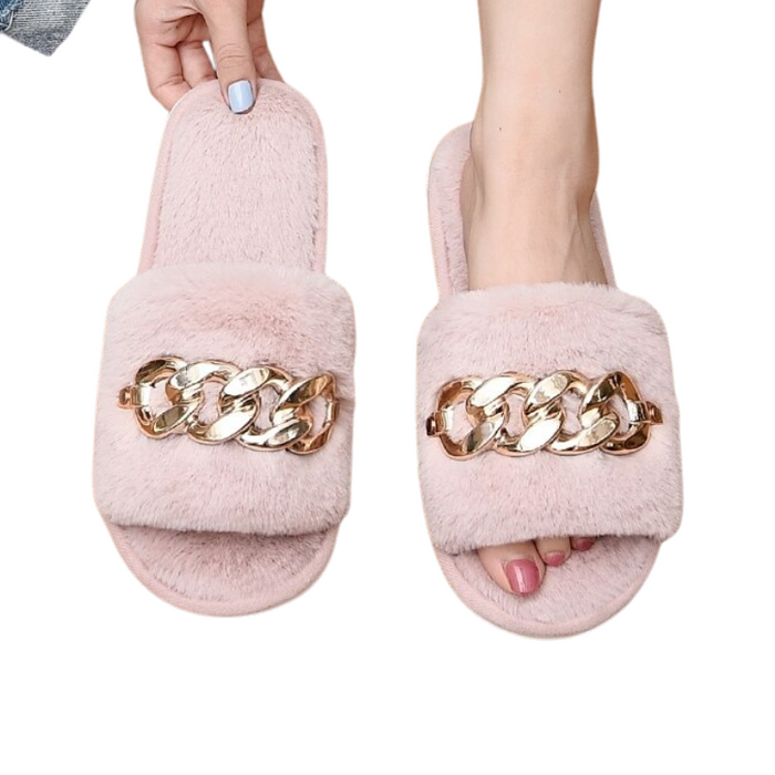 The Furry Single-Strap Winter Slides