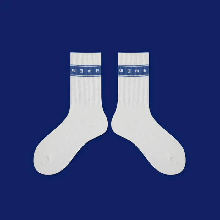 Carey Elegant Blue White Socks