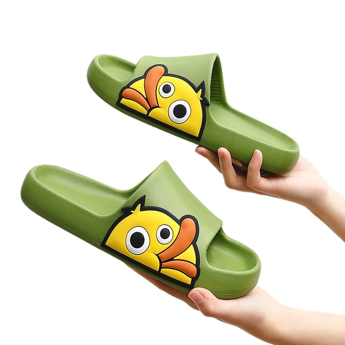 The Cartoon Duck Print Chunky Slides