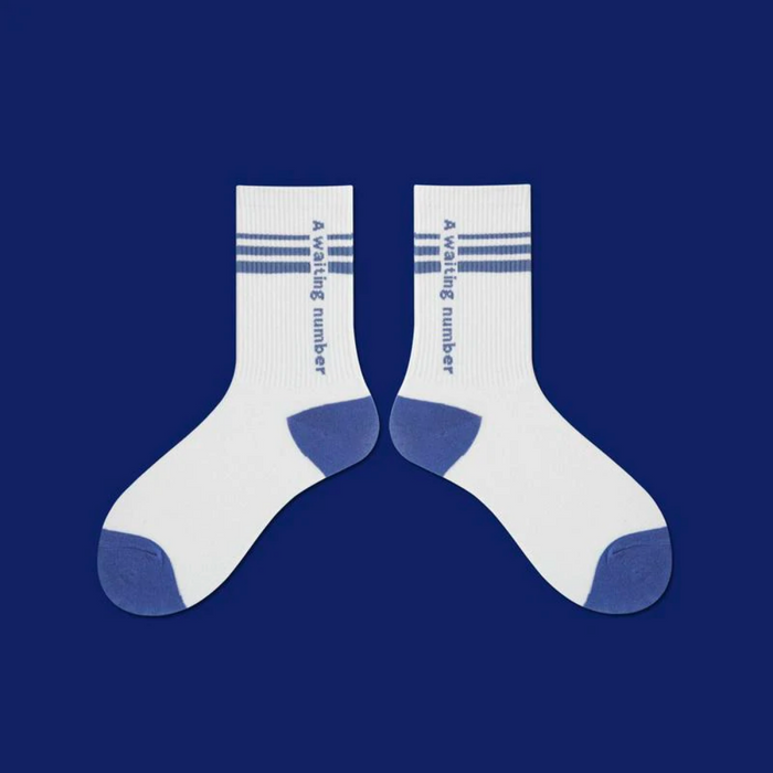 Carey Elegant Blue White Socks