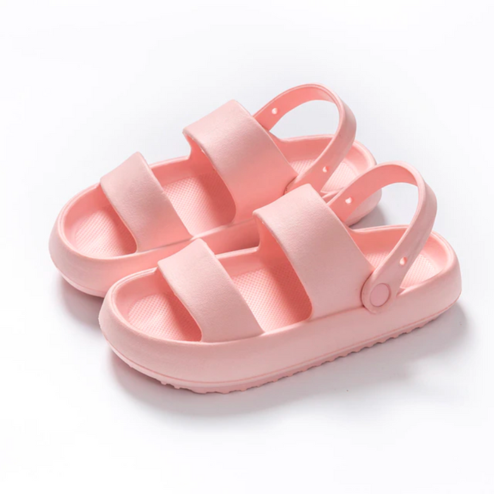 The Matte Double Strap Thick Platform Sandals