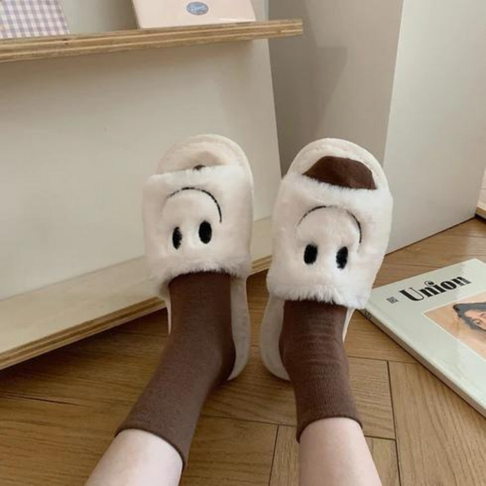 The Iris Soft Fluffy Smiley Face Slides