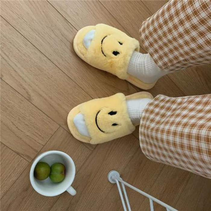 The Iris Soft Fluffy Smiley Face Slides