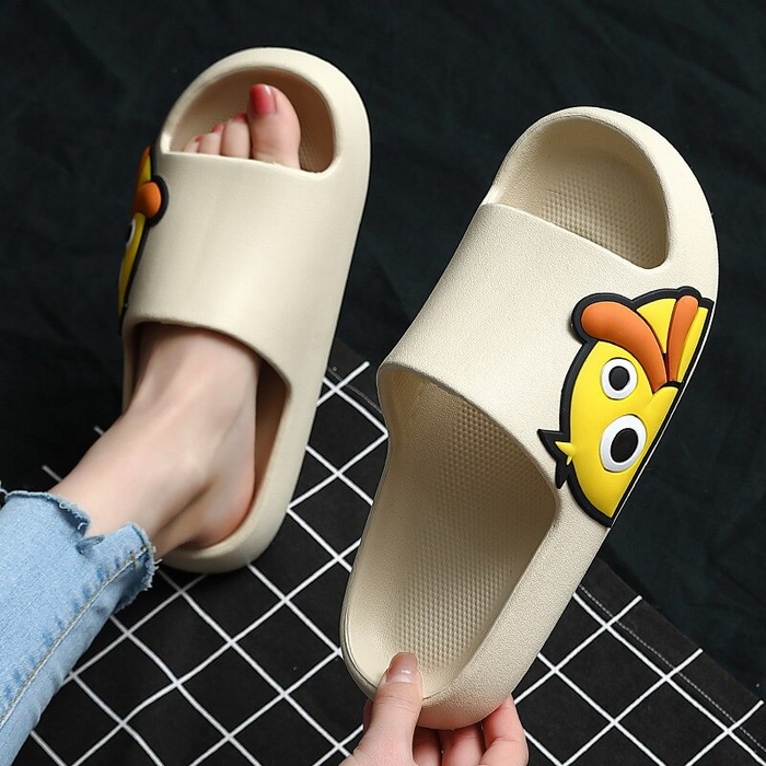 The Cartoon Duck Print Chunky Slides