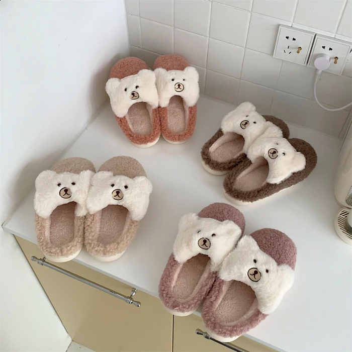 Patrice Cute Bear Fluffy Slippers