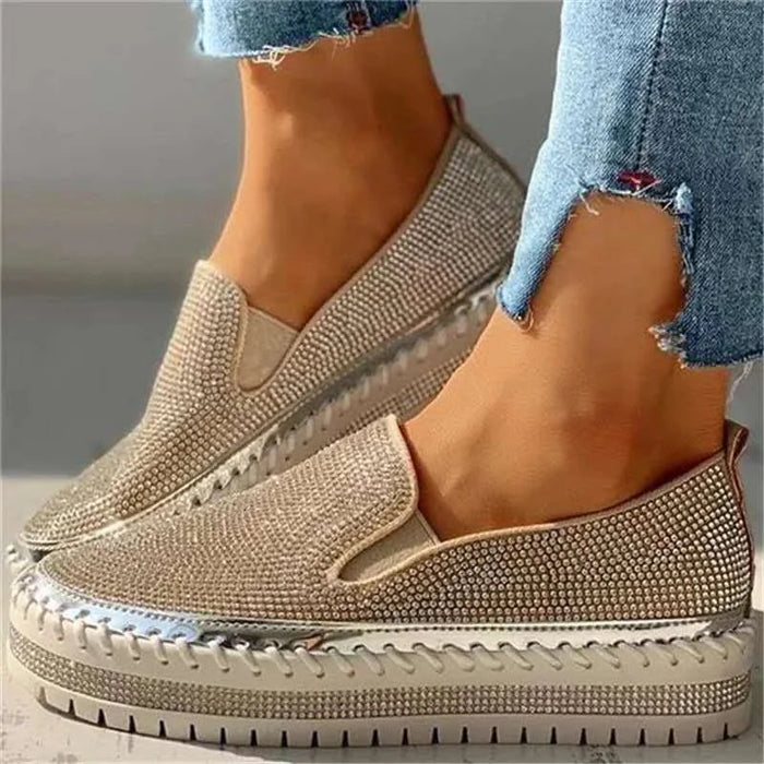 Women's Rhinestone Platform Breathable Slip-On Shoes