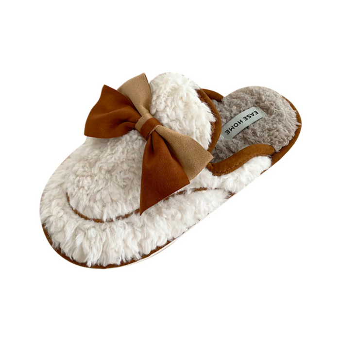 Addie Closed Toe Sliders With Bow