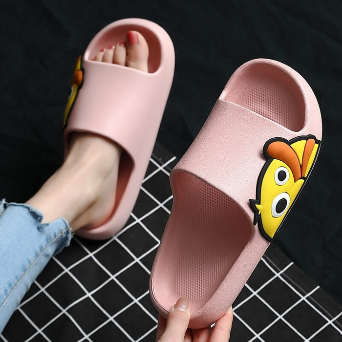 The Cartoon Duck Print Chunky Slides