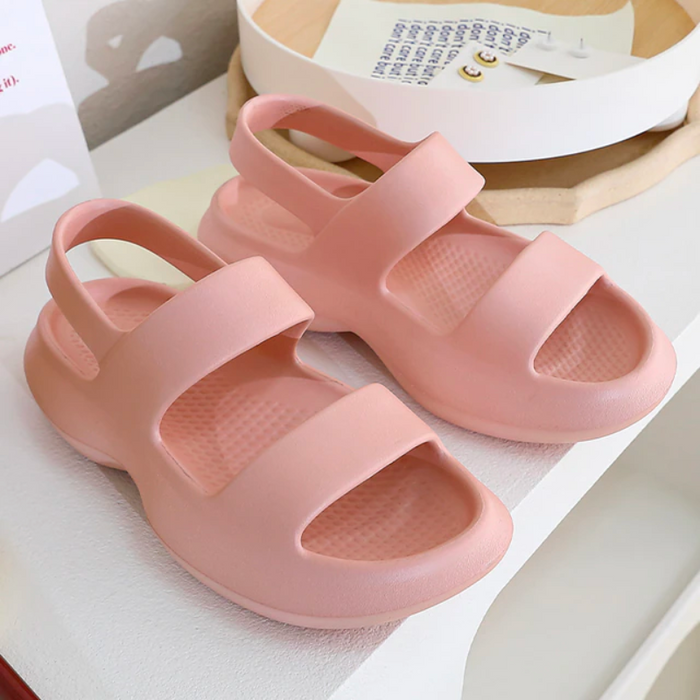 The Matte Double Strap Thick Platform Sandals