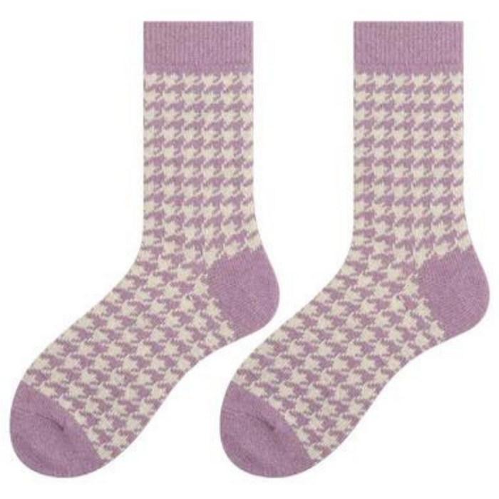 Kathi Purple Multi Print Socks