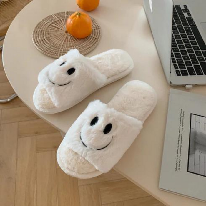 The Iris Soft Fluffy Smiley Face Slides