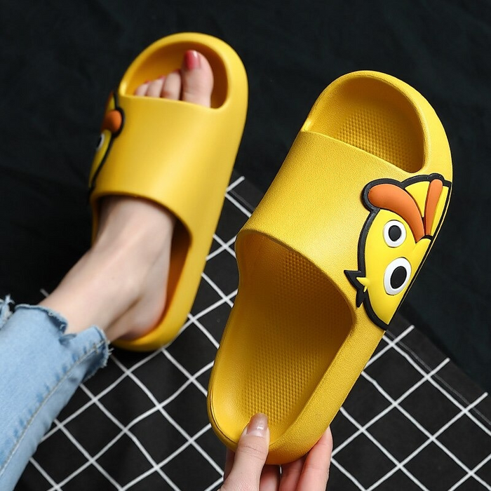 The Cartoon Duck Print Chunky Slides