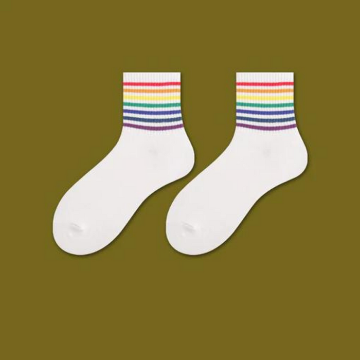 The Chasity Rainbow Strips Socks