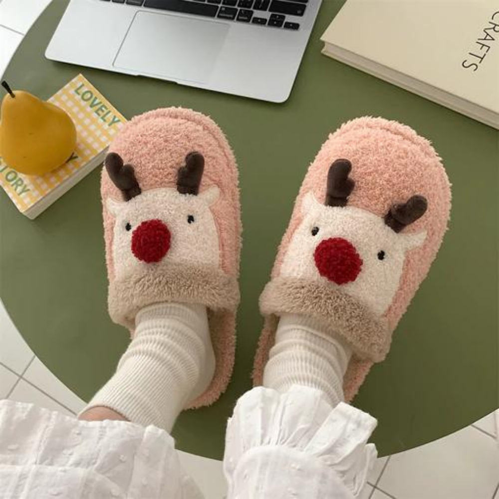 The Delia Christmas Reindeer Slides – In Style Sandals