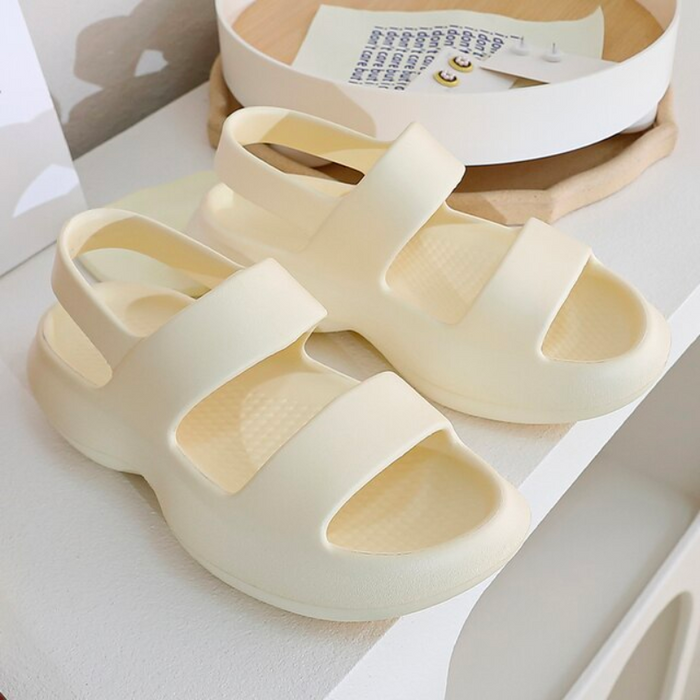 The Matte Double Strap Thick Platform Sandals