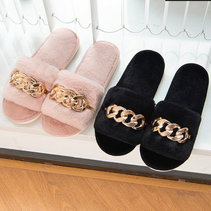 The Furry Single-Strap Winter Slides