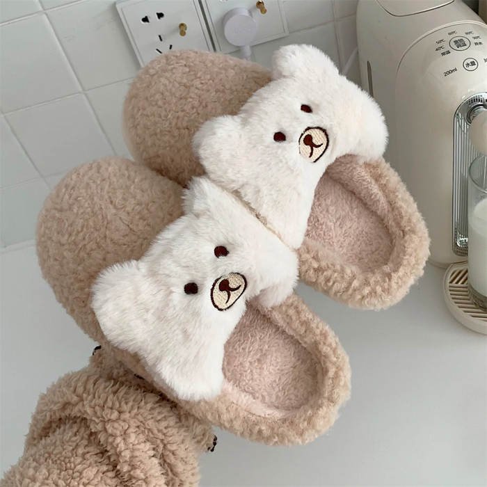 Patrice Cute Bear Fluffy Slippers