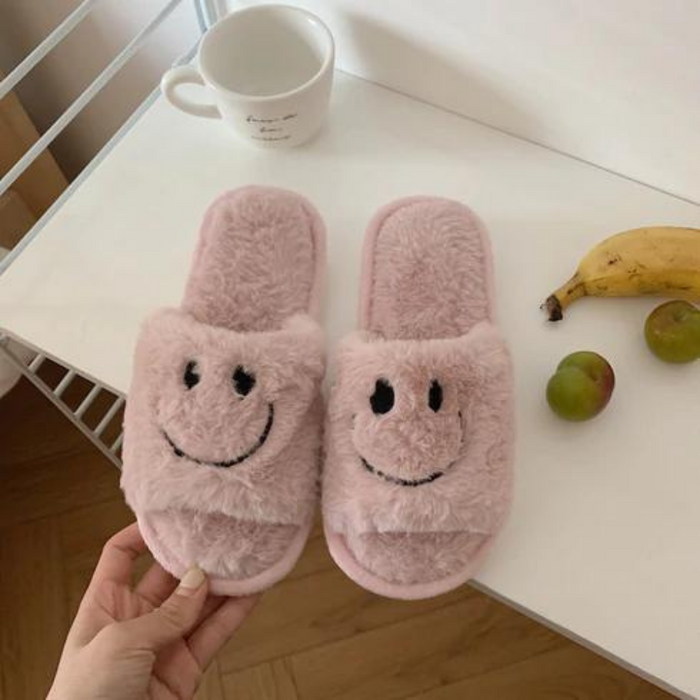 The Iris Soft Fluffy Smiley Face Slides