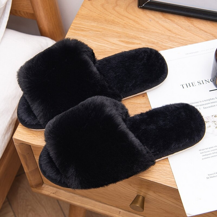 The Furry Single-Strap Winter Slides