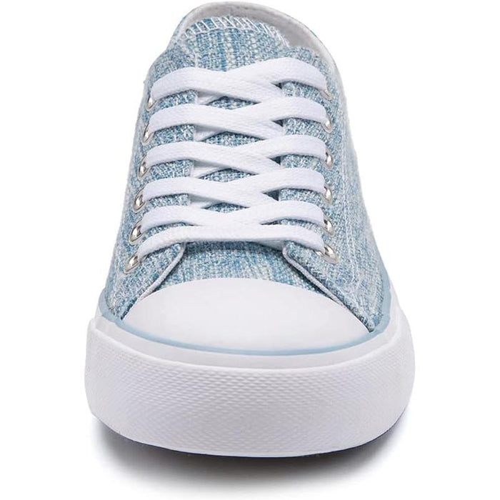 Sleek Canvas Lace Up Sneakers