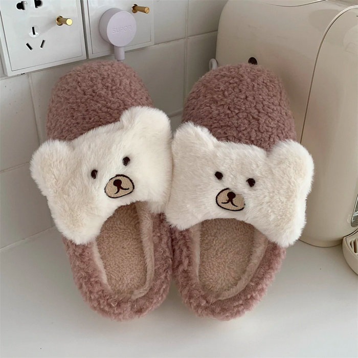 Patrice Cute Bear Fluffy Slippers