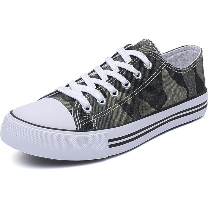 Sleek Canvas Lace Up Sneakers